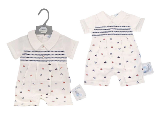 My Little Chick Boys Short Romper - Cars