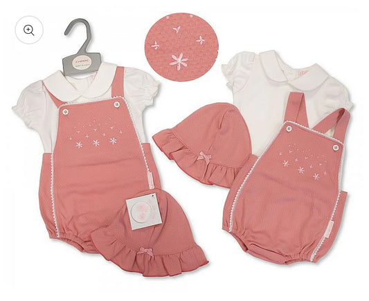 My Little Chick 2 Piece Dungaree Set With Hat