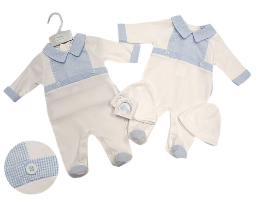 Boys Gingham All in One With Hat